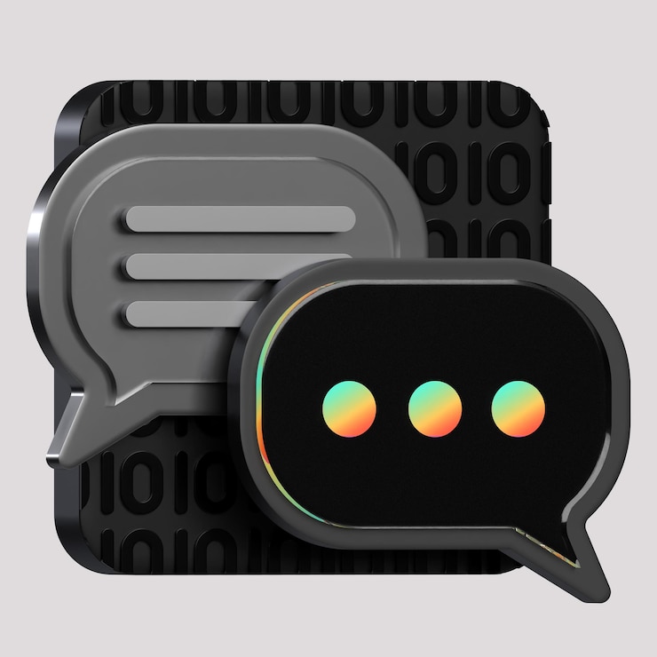PSD iconica 3d dell'interfaccia di chat