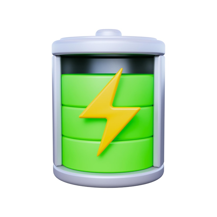 PSD iconica 3d della batteria completa