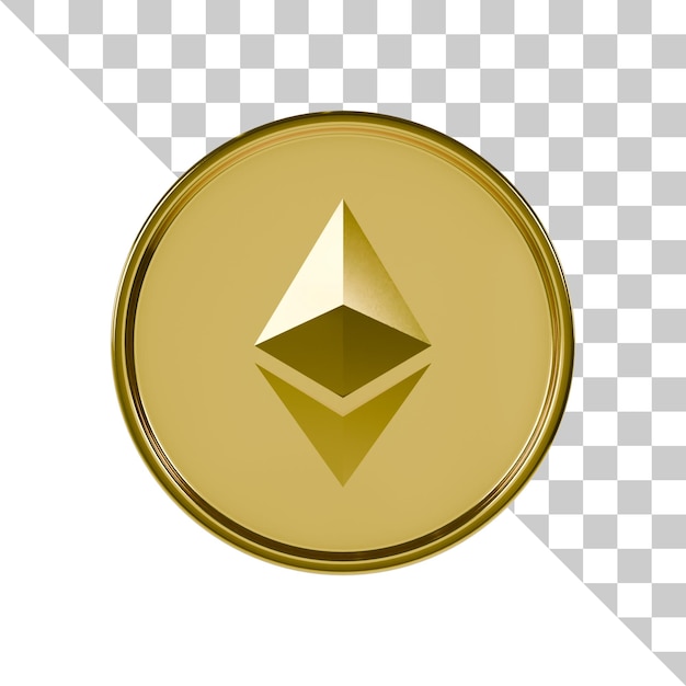 Iconica 3D della moneta d'oro Ethereum