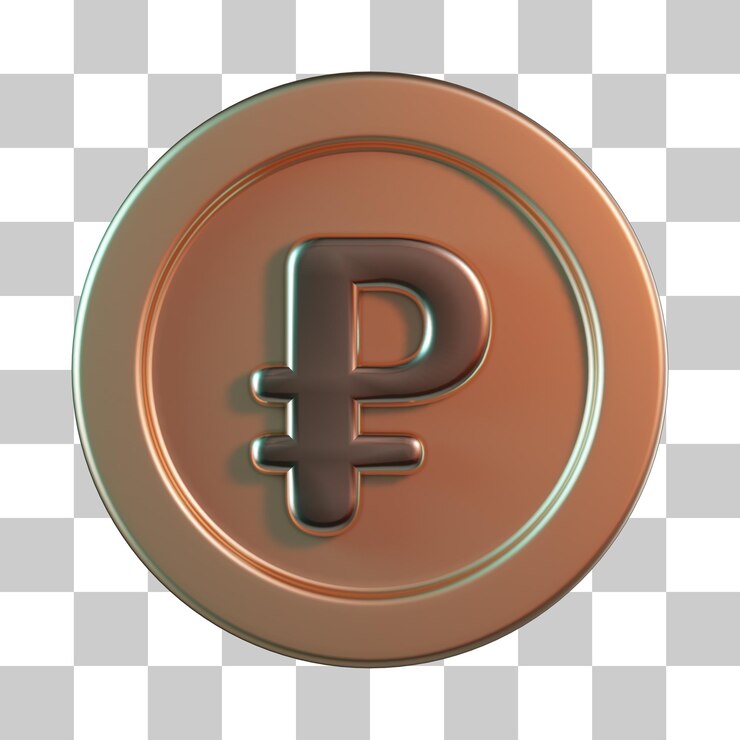 PSD iconica 3d della moneta del rublo
