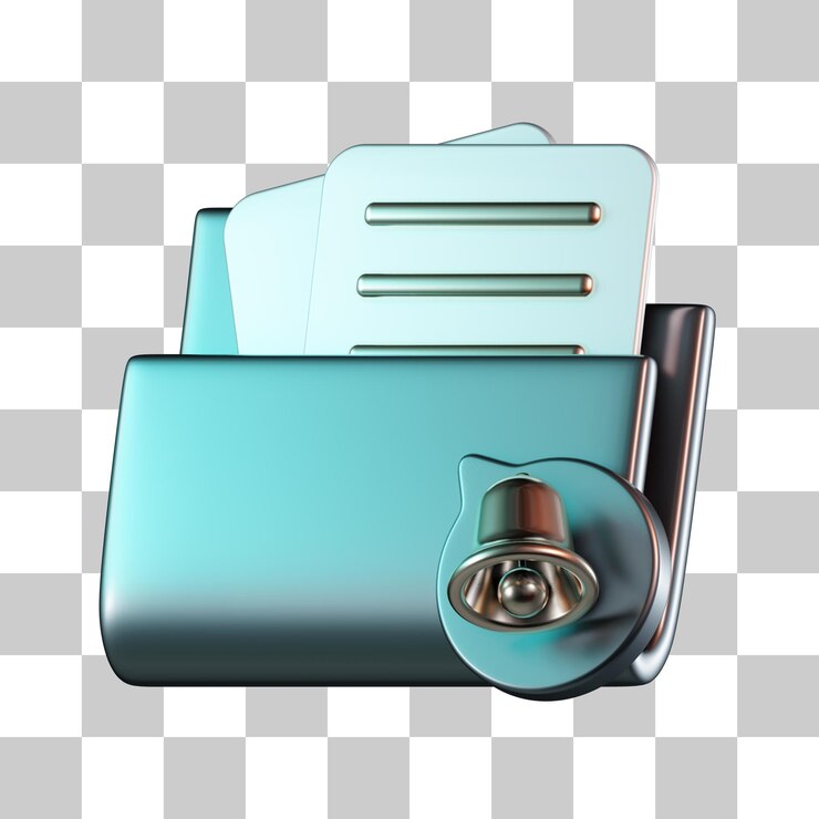 PSD iconica 3d della notifica del messaggio della cartella