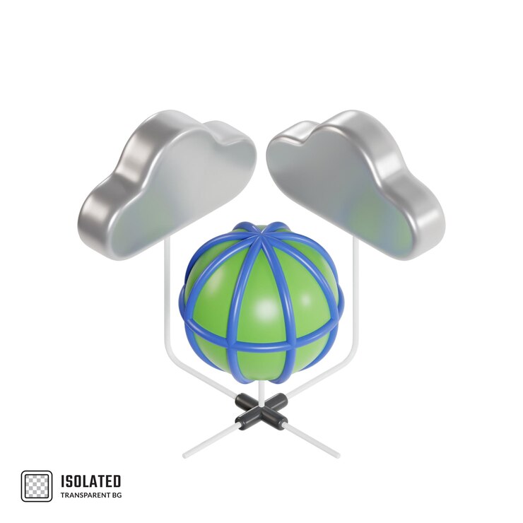 PSD iconica 3d della rete cloud