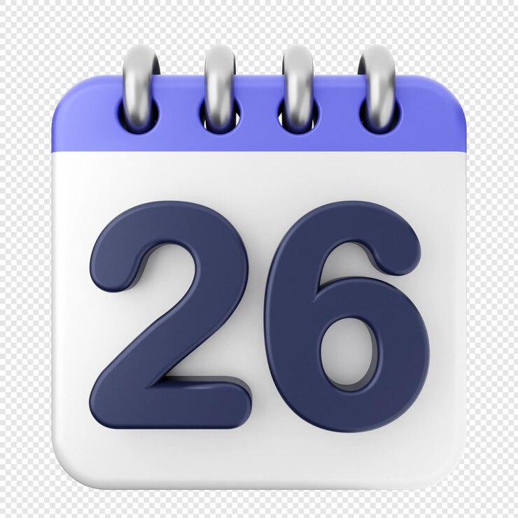 Iconica del calendario 3D 26