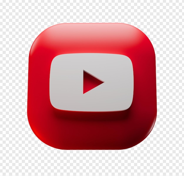 Iconica del pulsante di riproduzione 3D di YouTube