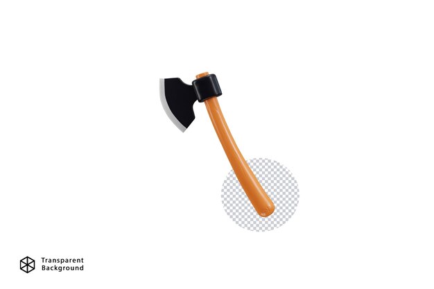 Iconica dell'ascia 3D illustrazione vettoriale di rendering