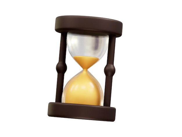 Iconica dell'orologio di sabbia 3d rendering illustration sand clock iconica illustration 3d render