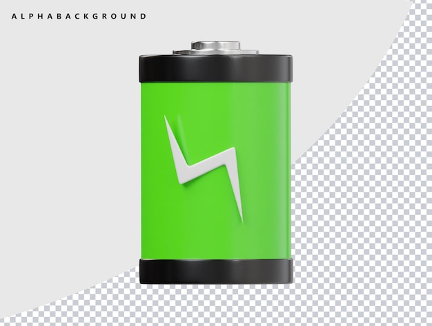 Iconica della batteria, illustrazione di rendering 3D
