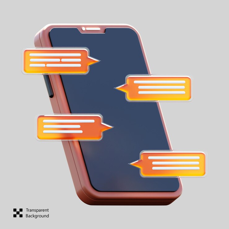PSD iconica della chat 3d mobile