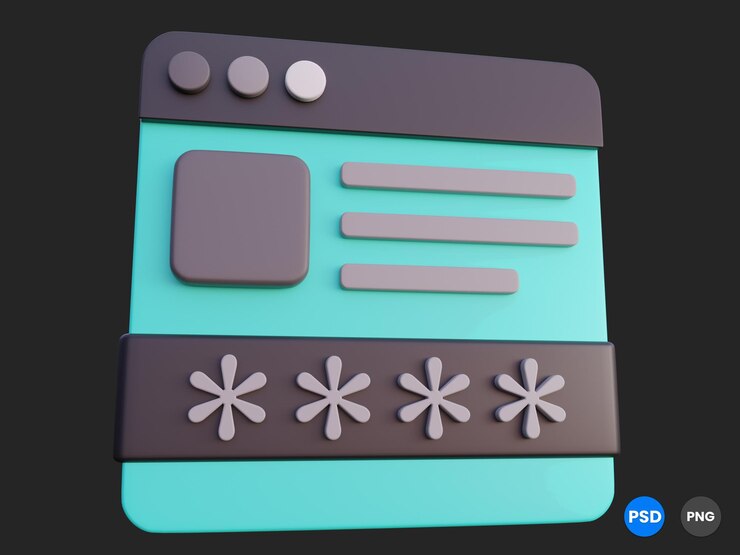 PSD iconica della pagina web di sicurezza delle password