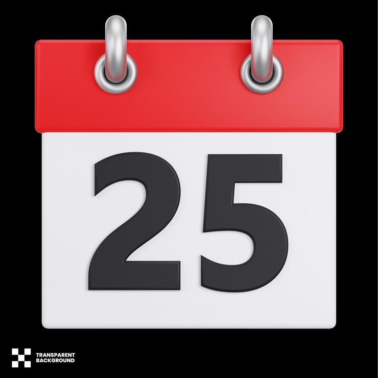 PSD iconica di calendario rossa 3d
