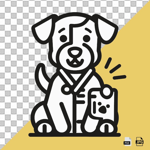 Iconica di cane medico con stetoscopio Illustrazione vettoriale