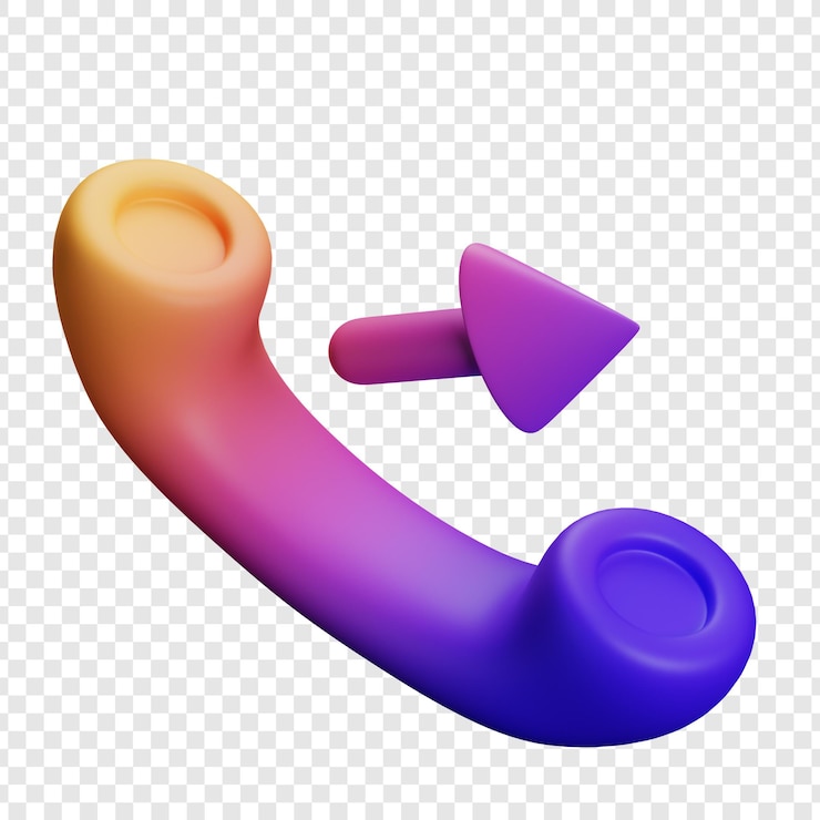 PSD iconica di chiamata telefonica in cartone animato 3d