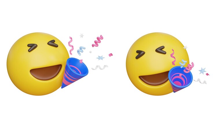 PSD iconica di festa emoji 3d