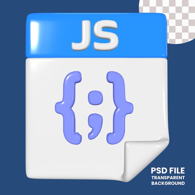 Iconica di illustrazione 3D del file Javascript
