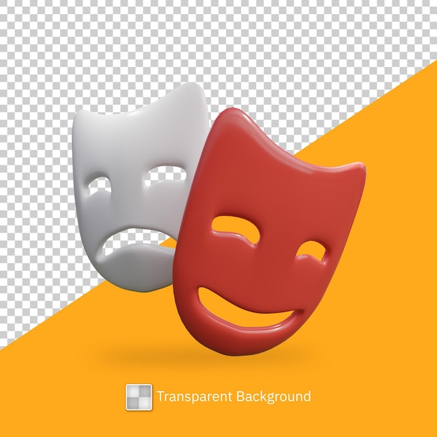 Iconica di illustrazione 3D di PSD Circus Mask.