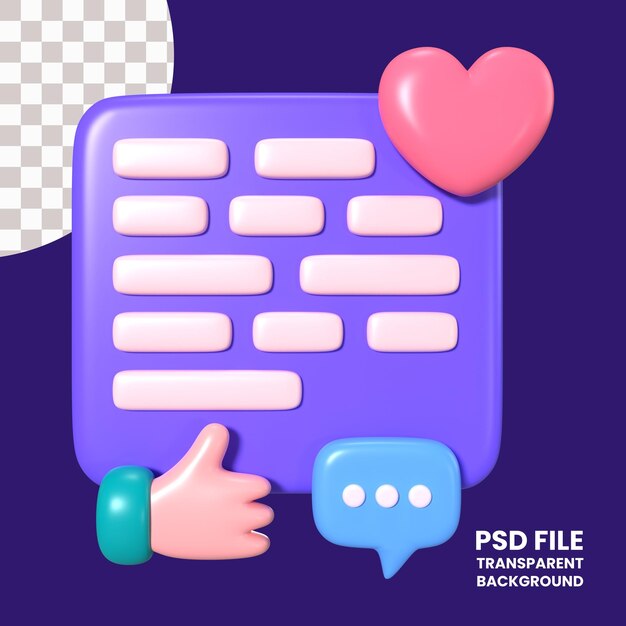 Iconica di illustrazione 3D per social media
