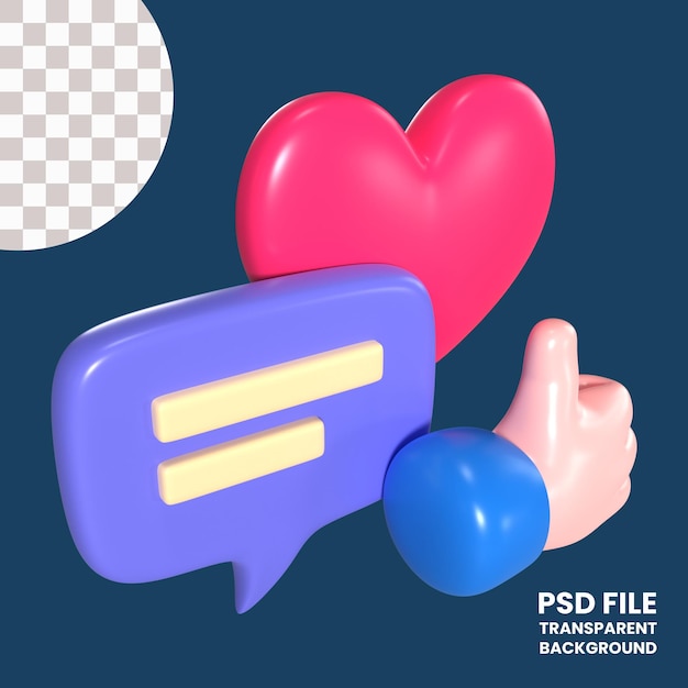 Iconica di illustrazione 3D per social media