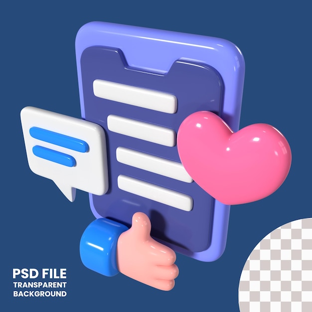 Iconica di illustrazione 3D per social media