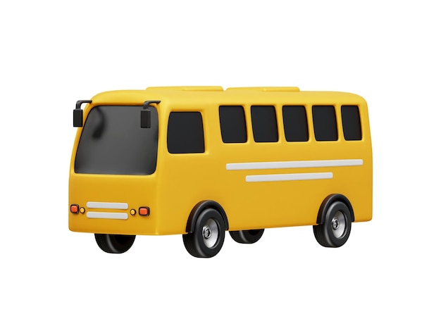 Iconica di illustrazione del bus 3D vettoriale