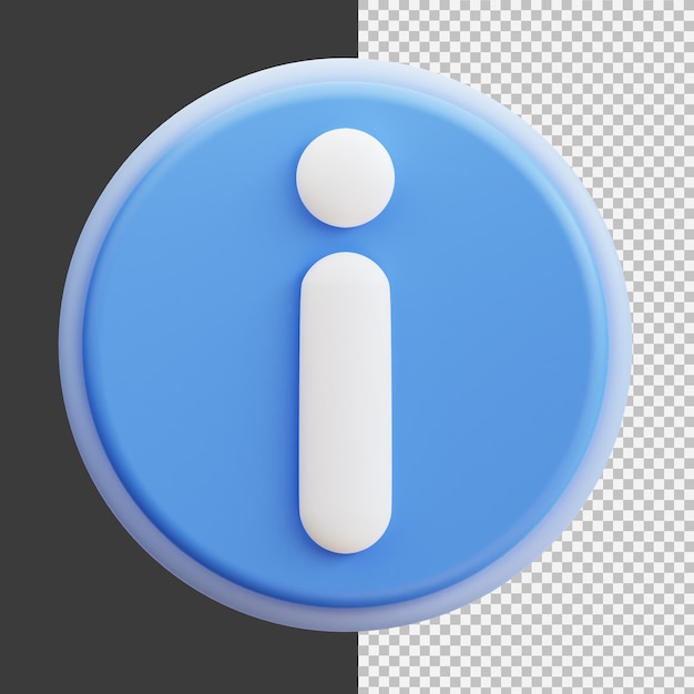 Iconica di informazioni renderizzate in 3D