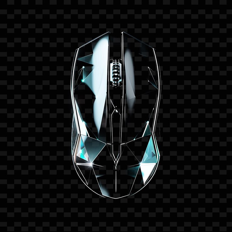 PSD iconica di mouse pulsante metallico opaco con disegno geometrico che delinea la forma y2k in tendenza decorativa