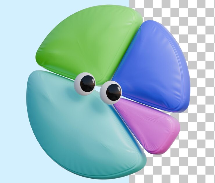 PSD iconica di palloncino 3d del grafico a torta