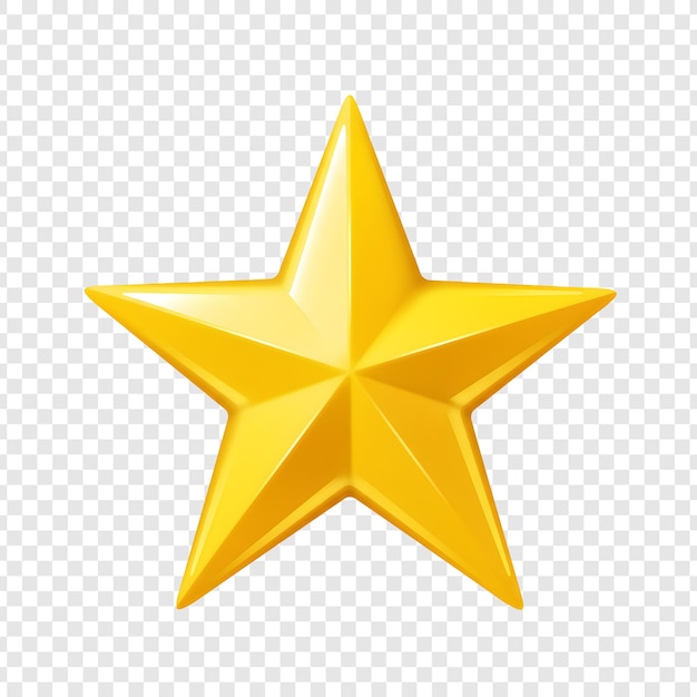 Iconica di stella dorata su sfondo trasparente
