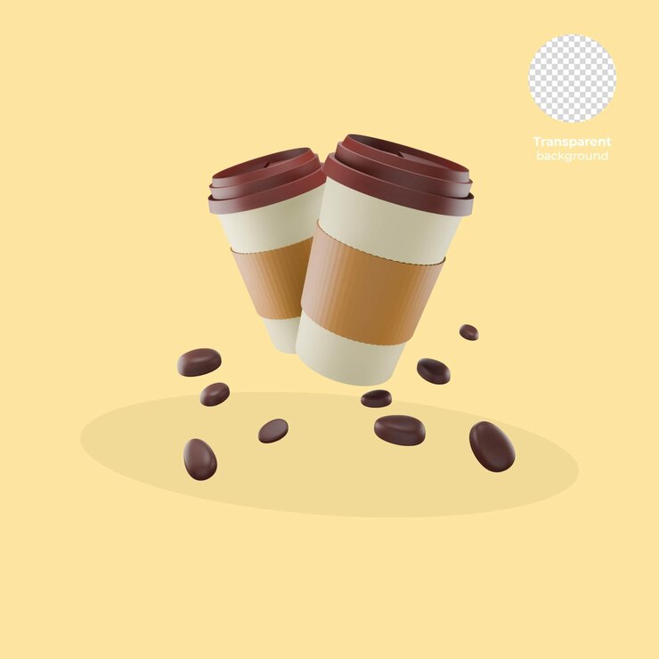 Iconica di tazza di caffè 3D PSD