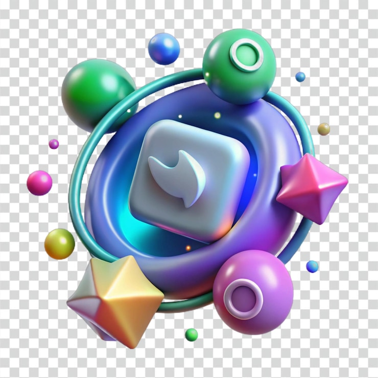 PSD iconica di twitter astratta 3d