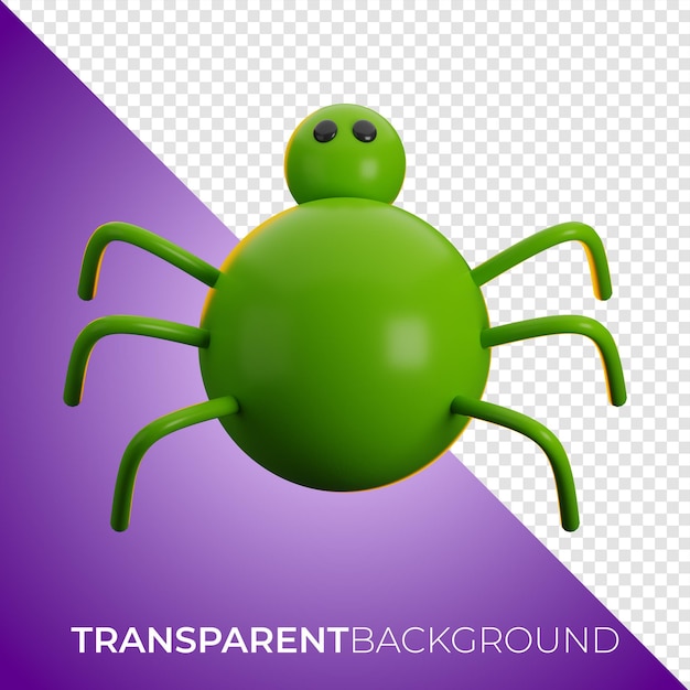 Iconica di zucca di Halloween rendering 3D su sfondo isolato PNG trasparente