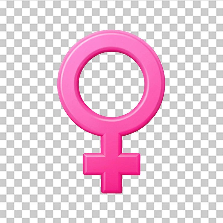 Iconica femminile rosa isolata su uno sfondo trasparente