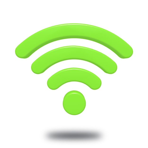 Iconica verde del segnale Wi-Fi 3D