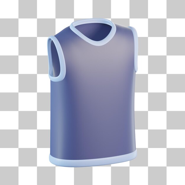 PSD icônico 3d de camiseta sem mangas