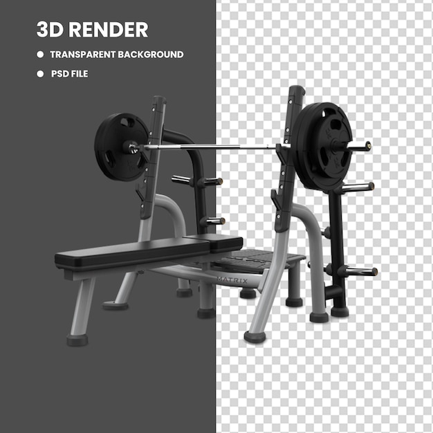 PSD icônico 3d de fitness de força de levantamento para ginásio e exercício mockup de elementos de levantamento de peso