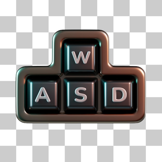 PSD icônico 3d do botão do teclado