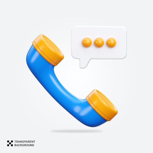 Icônico de conversa telefônica em renderização PSD 3D