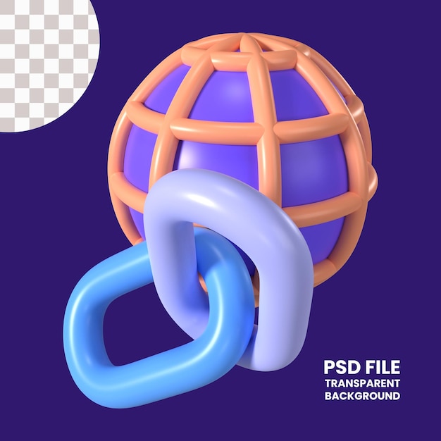 PSD icônico de ilustração 3d de hiperligação