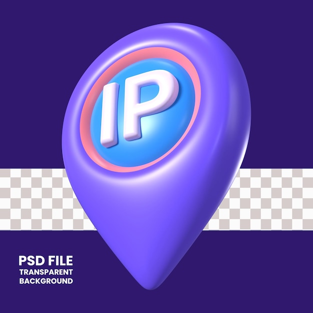 Icônico de ilustração 3d do endereço ip