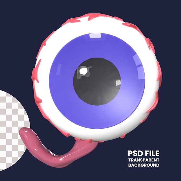 PSD icônico de ilustração 3d do globo ocular