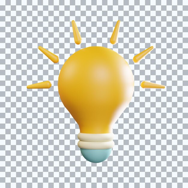 PSD icônico de inovação de ideia de lâmpada 3d