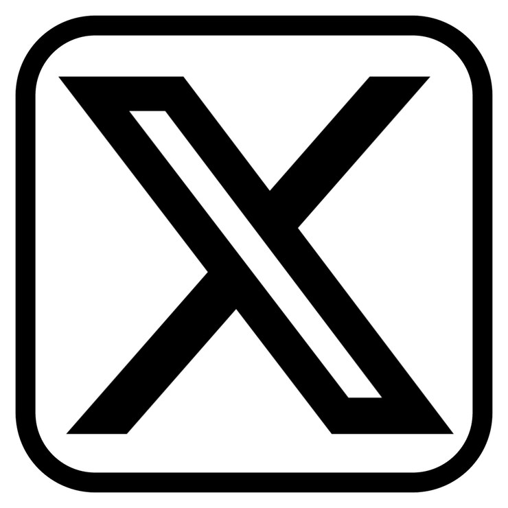 PSD icônico preto do novo logotipo do twitter x