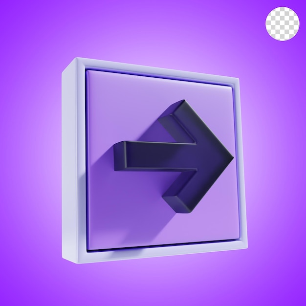 Icono en 3D hacia adelante