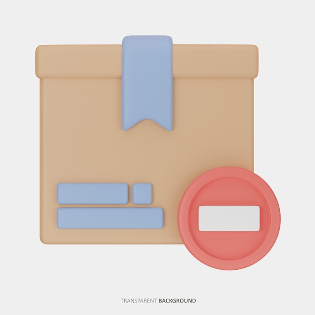 Icono 3D de advertencia de paquete