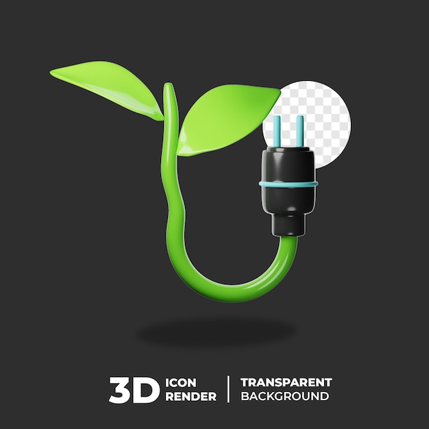 Icono 3D de ahorro de energía de la tierra