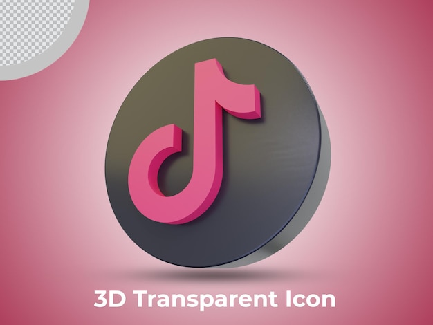 PSD icono 3d aislado tiktok de alta calidad