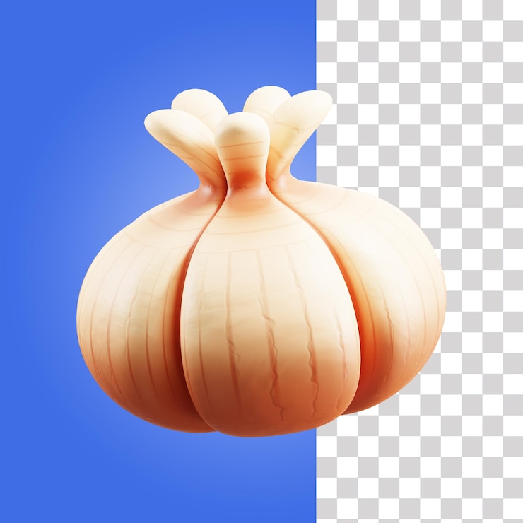 PSD icono 3d de ajo 3