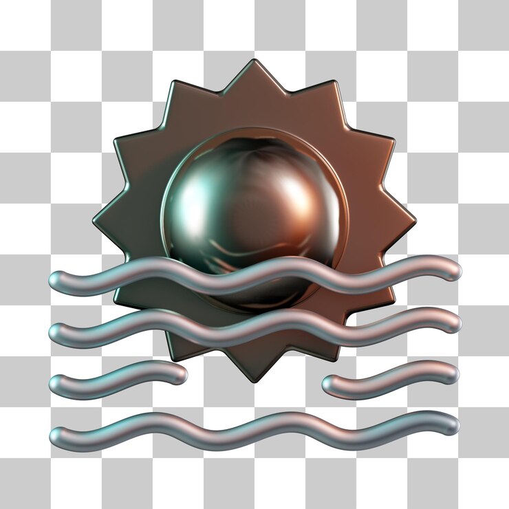 PSD icono 3d al atardecer