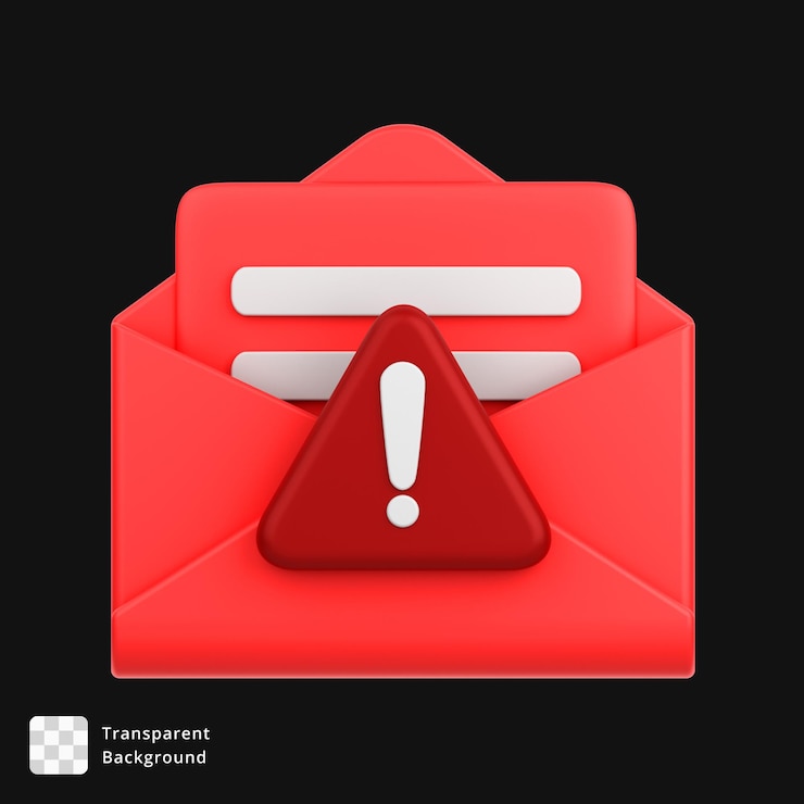 PSD icono 3d de la alerta de correo