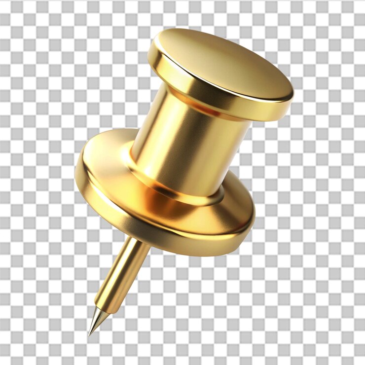 PSD icono 3d de alfiler de oro aislado sobre un fondo transparente