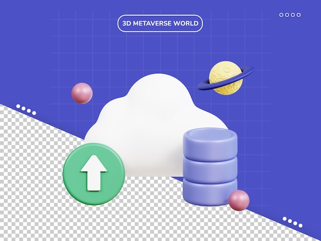 Icono 3d de almacenamiento virtual